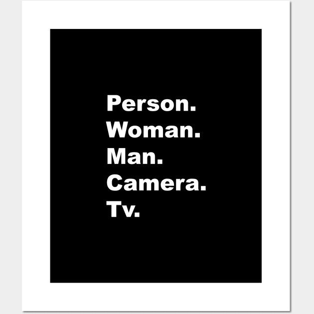 person woman man camera tv Wall Art by Souna's Store